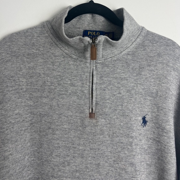 Polo Ralph Lauren Mens XXL Andover Heather Gray Quarter-Zip Long Sleeve Pullover - Picture 4 of 10